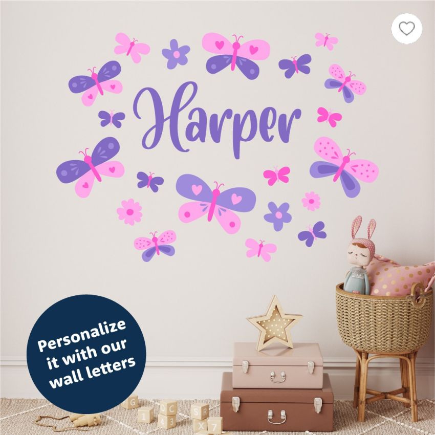 Butterflies & Flowers Wall Stickers product preview image
