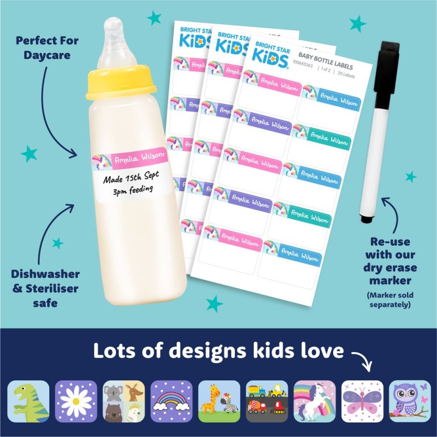 Baby Bottle Stick On Labels gallery image №1