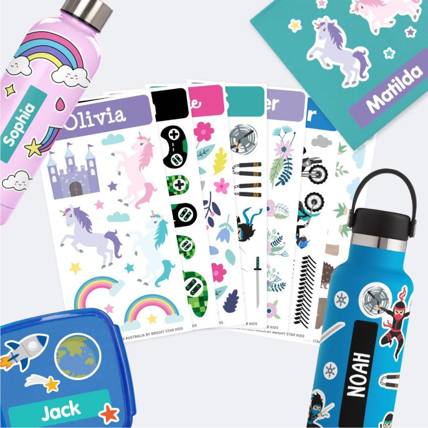 Kids Drink Bottle Name Labels product preview image