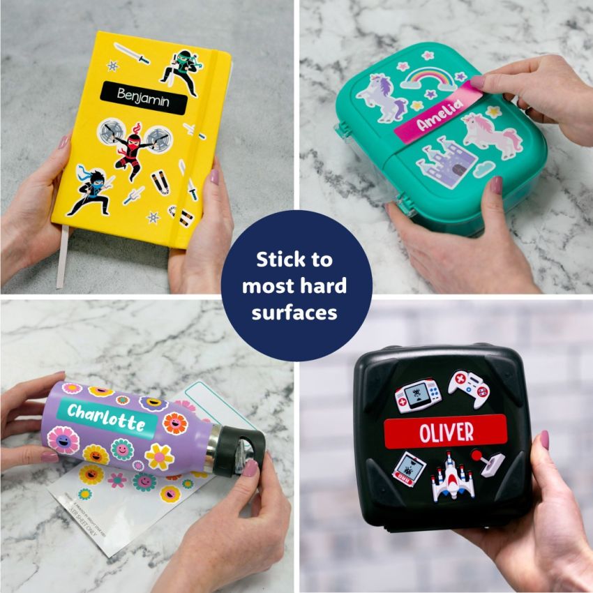 Kids Drink Bottle Name Labels product preview image