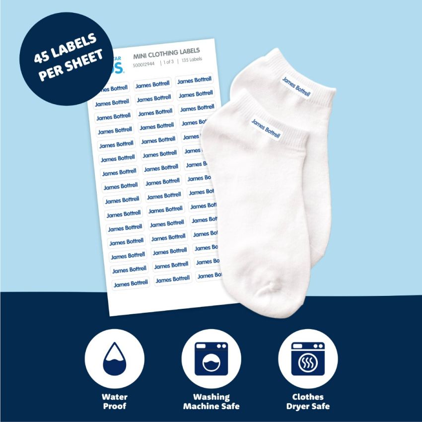 Mini Iron On Clothing Name Labels product preview image