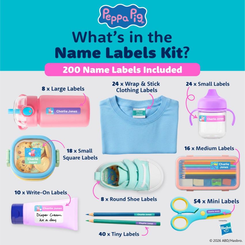 Peppa Pig Kid's Name Label Kit product preview image
