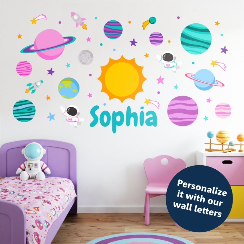 Pink Space Wall Stickers gallery image №4