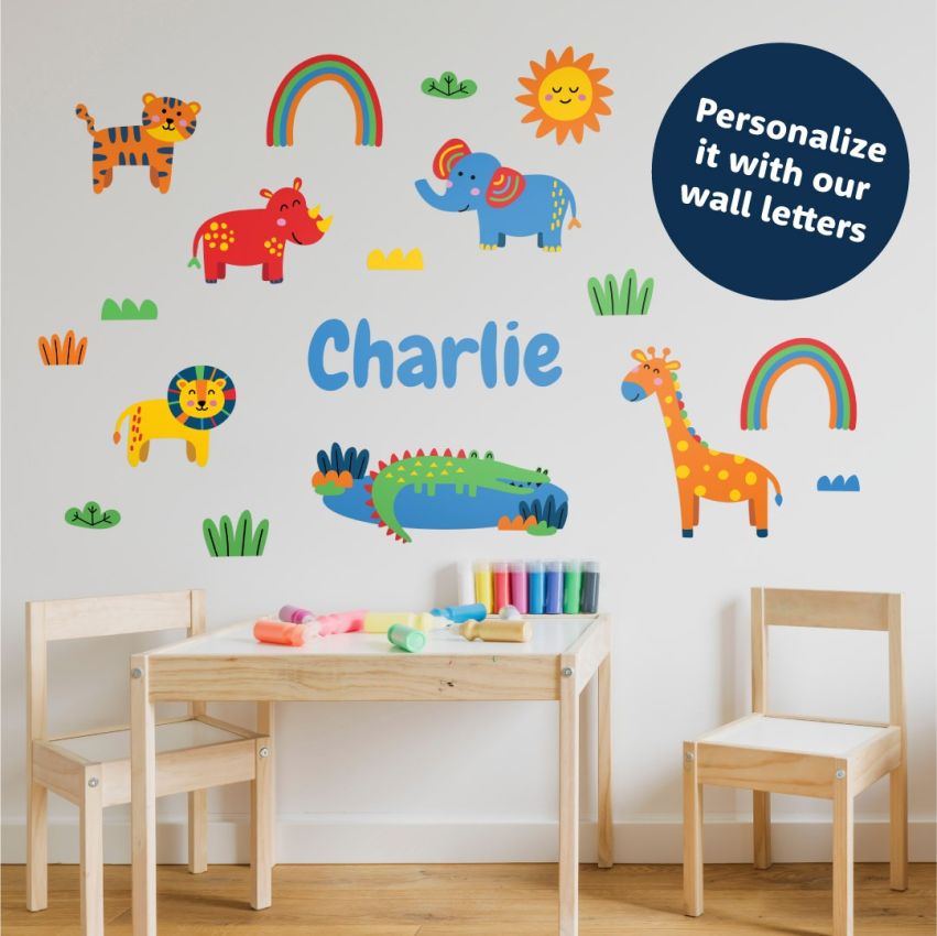 Red Wild Animals Wall Stickers product preview image