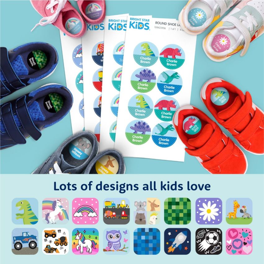 Round Shoe Stick On Name Labels product preview image