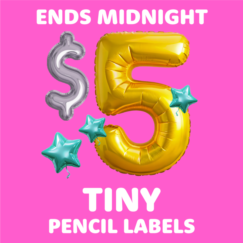 Tiny Pencil Name Labels product preview image