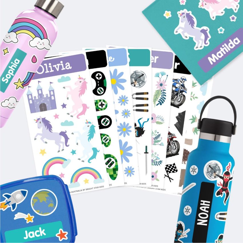Kids Drink Bottle Name Labels product preview image