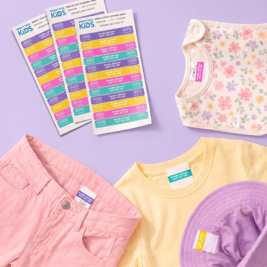 Wrap & Stick Clothing Name Labels product preview image