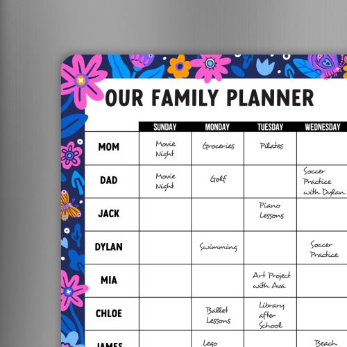 Family Organizer | Family calendar | Dry Erase Weekly Planner USA