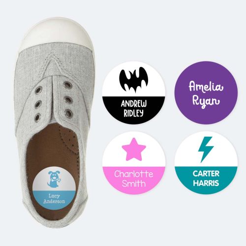 Classic Round Shoe Name Labels