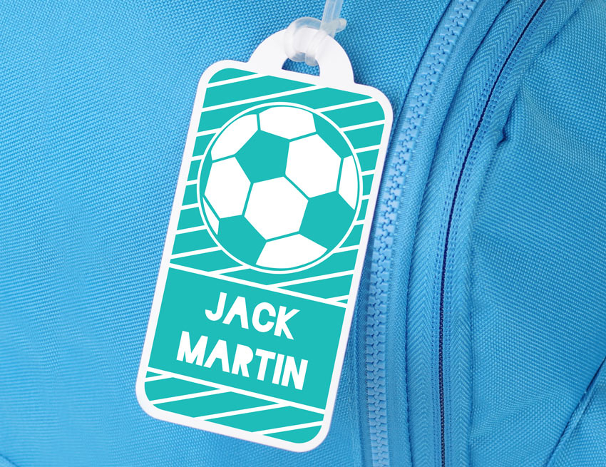 Personalised Soccer Ball Bag Tag Buy online today.