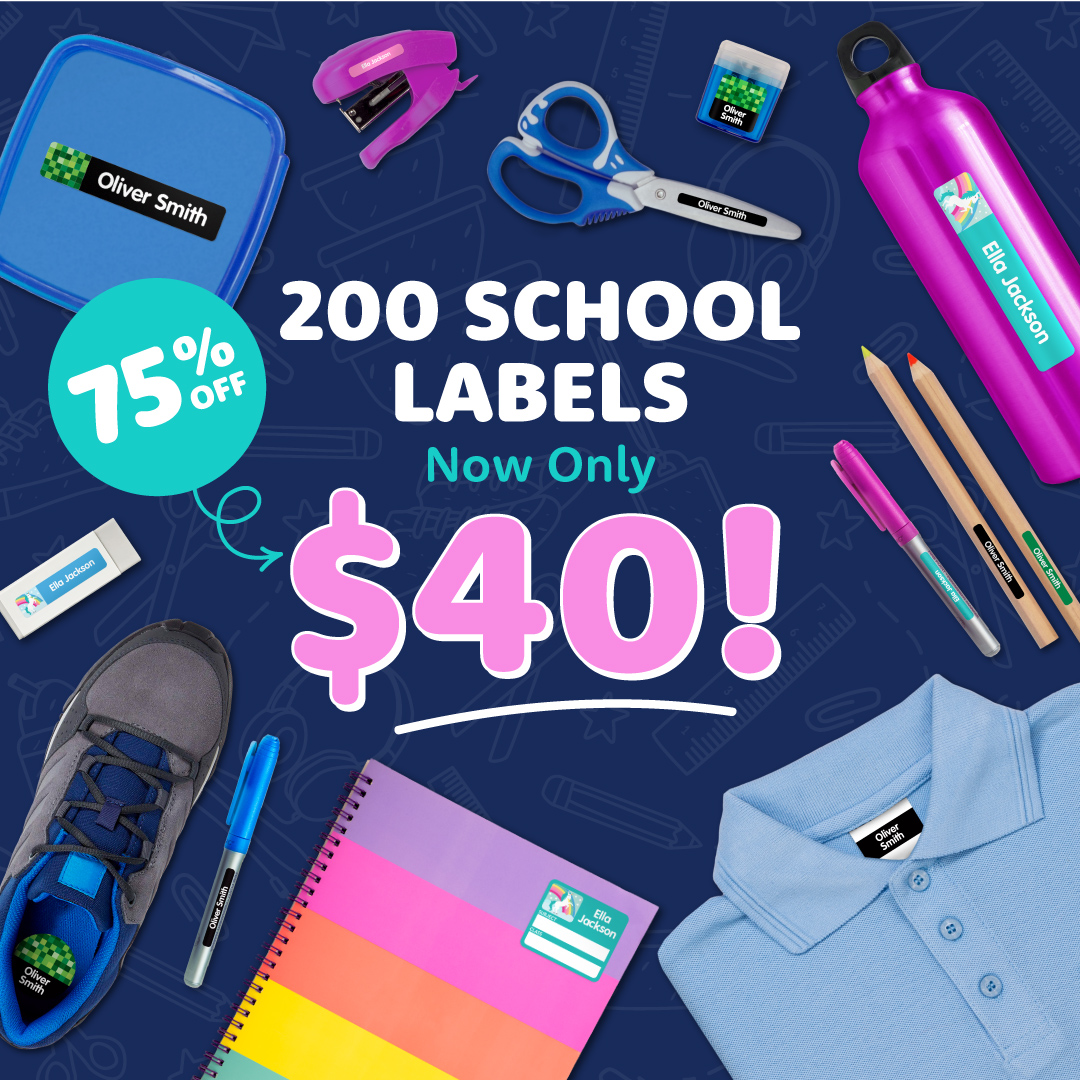 Designer School Name Labels Value Kit