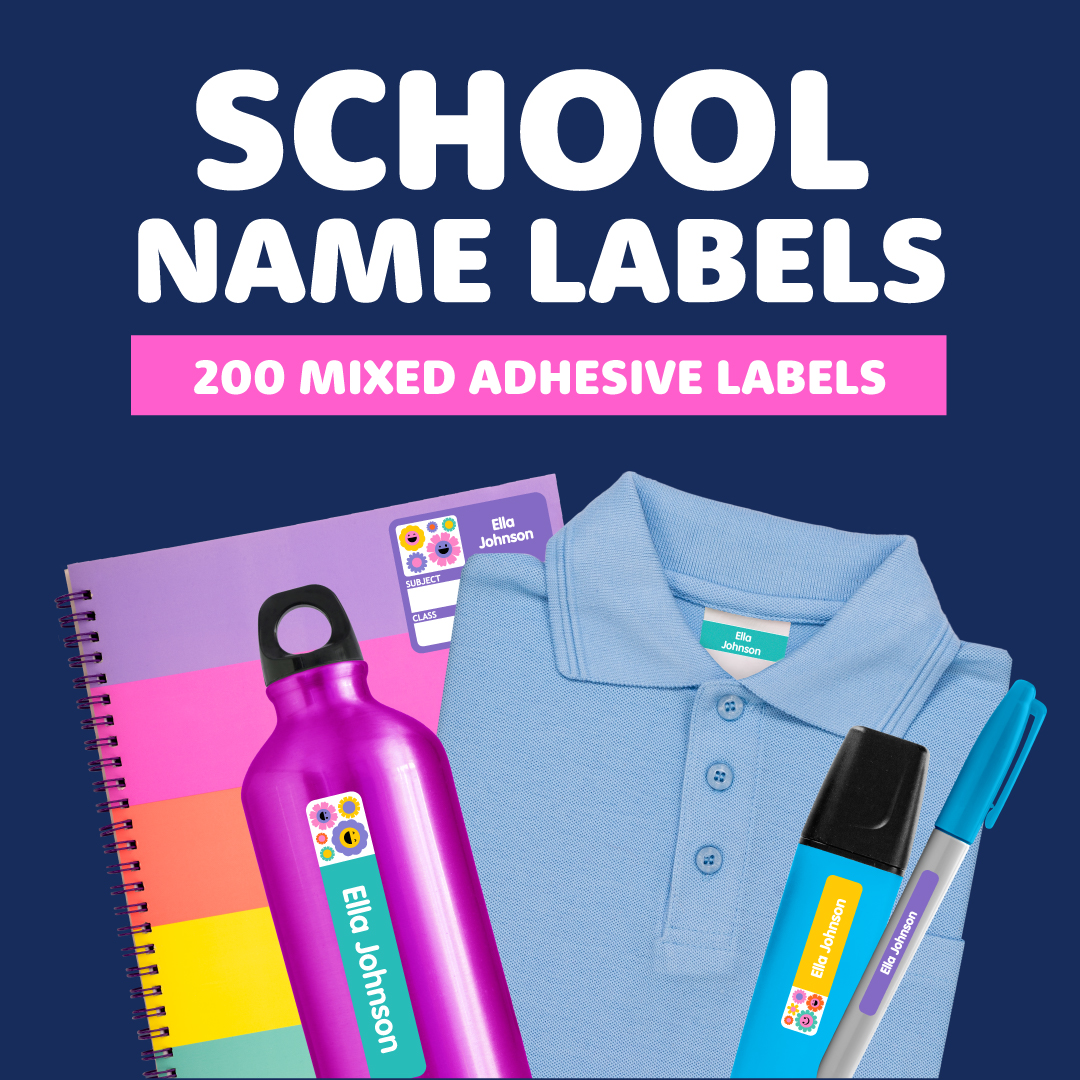 Designer School Name Labels Combo Pack