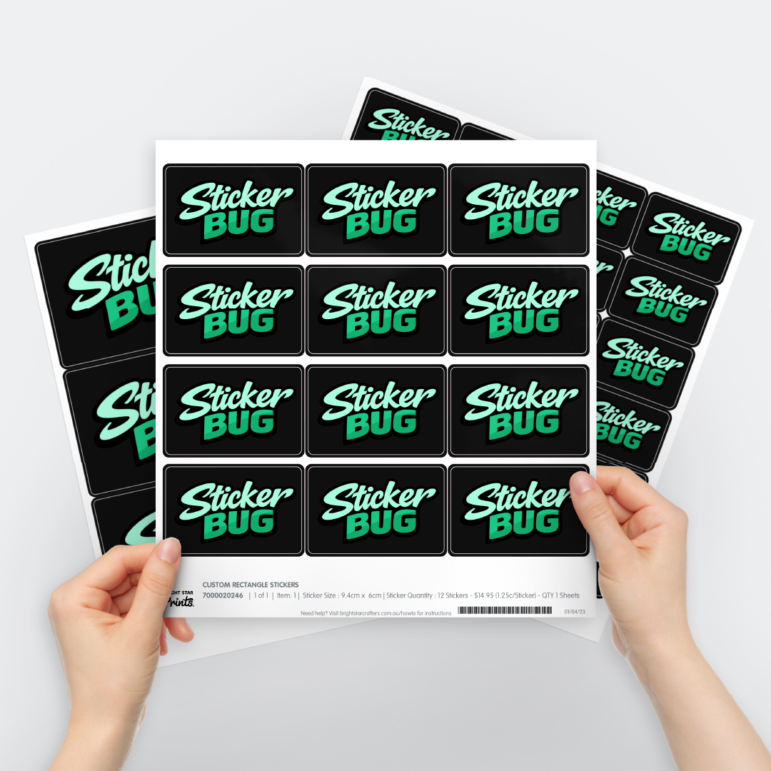 Rectangle Vinyl Sticker Sheets