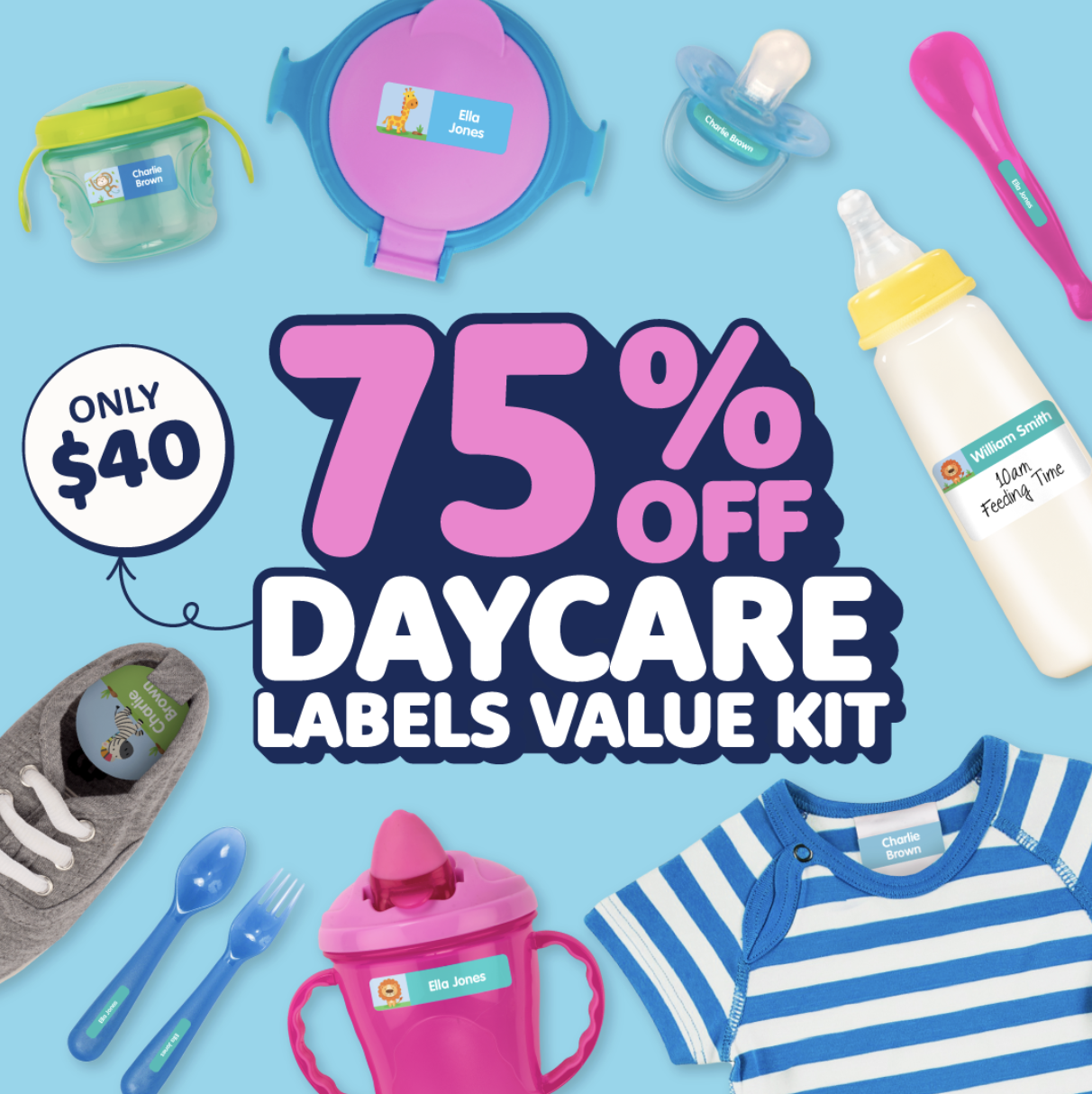 Daycare Name Labels Value Kit