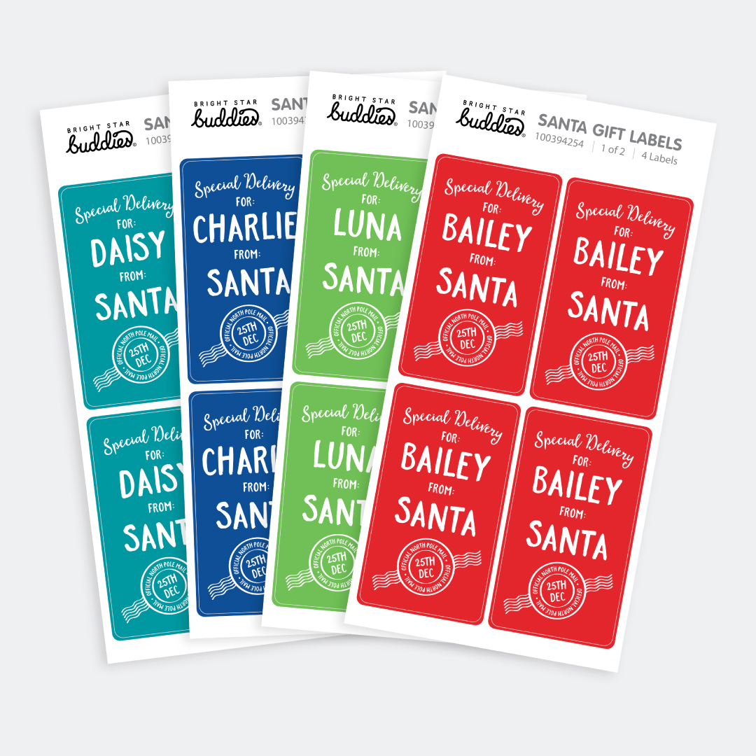 Santa Labels For Pets