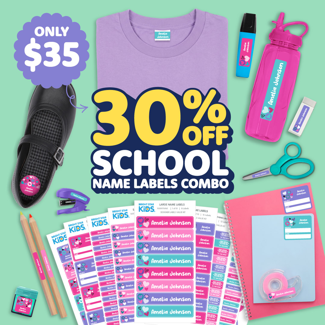 School Name Labels Combo Pack