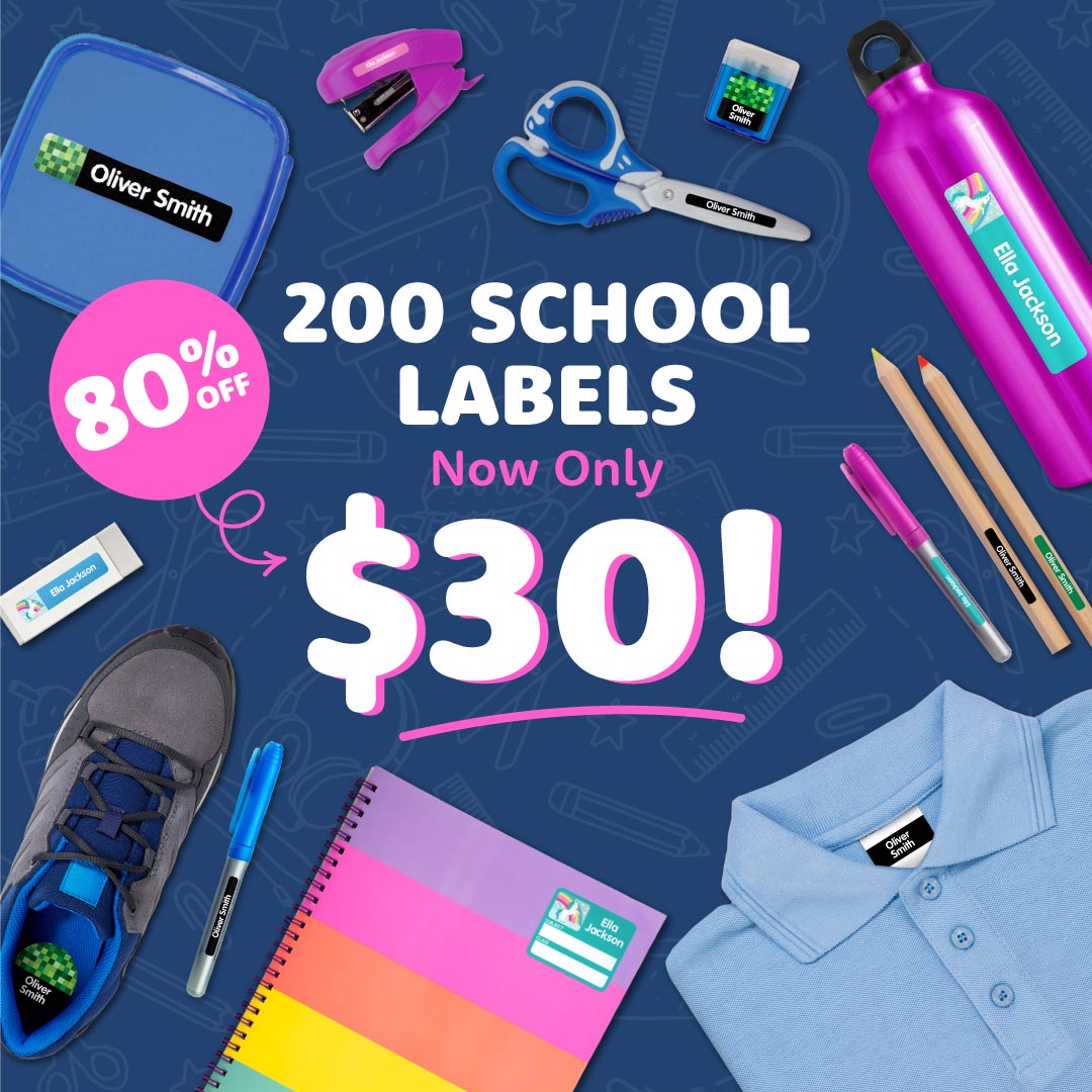 Designer School Name Labels Value Kit