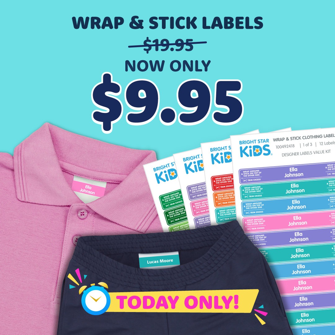 Wrap & Stick Clothing Name Labels