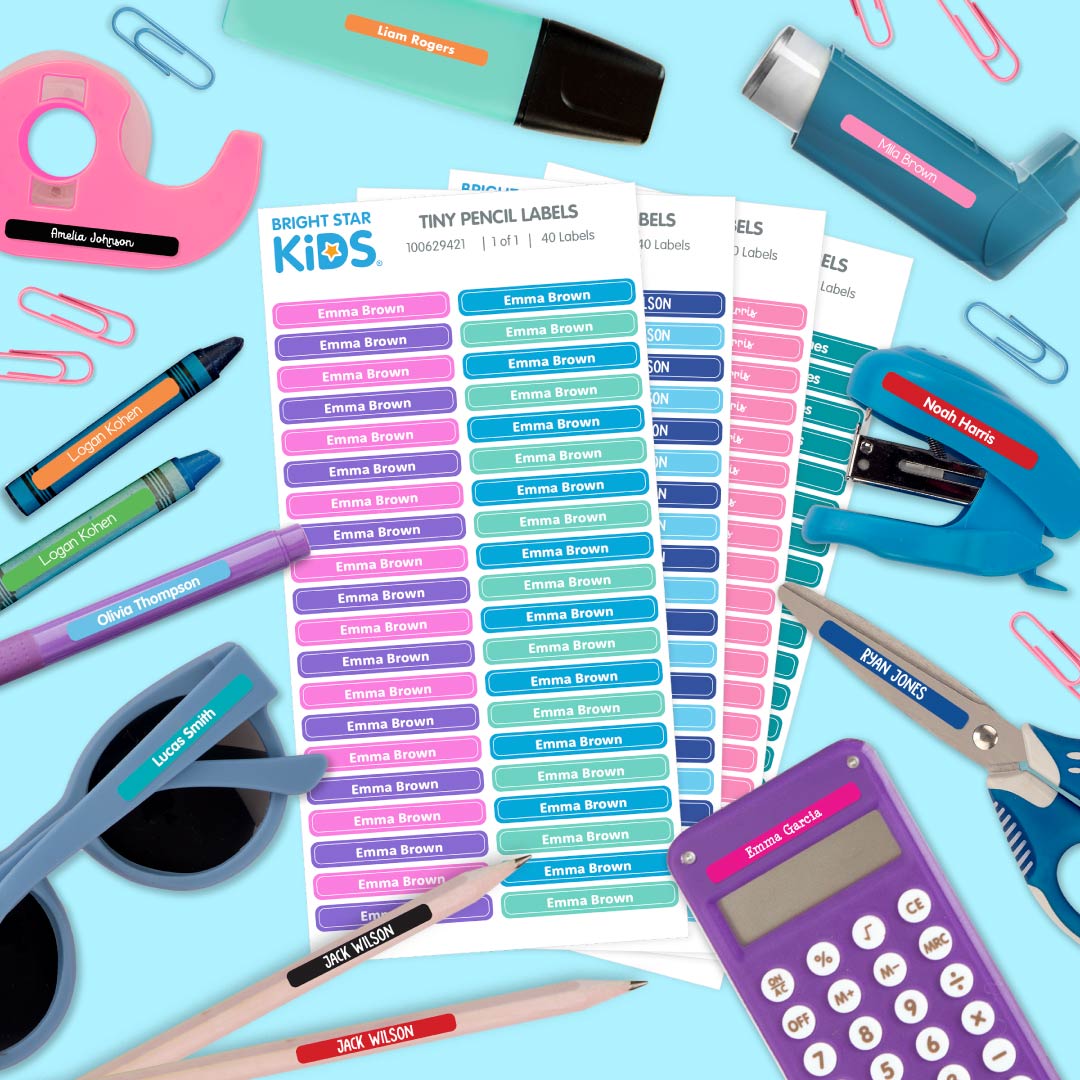 Tiny Pencil Stick On Name Labels