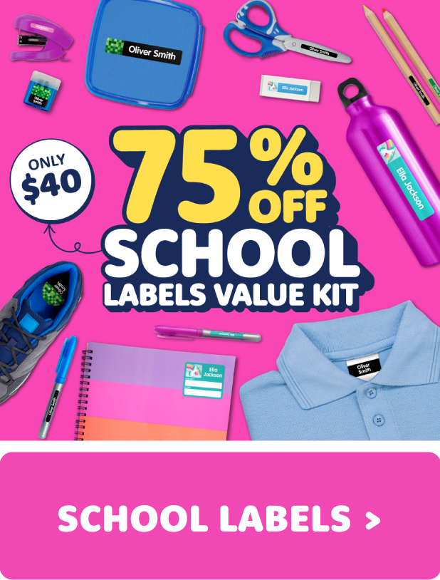 Shop school name labels now!