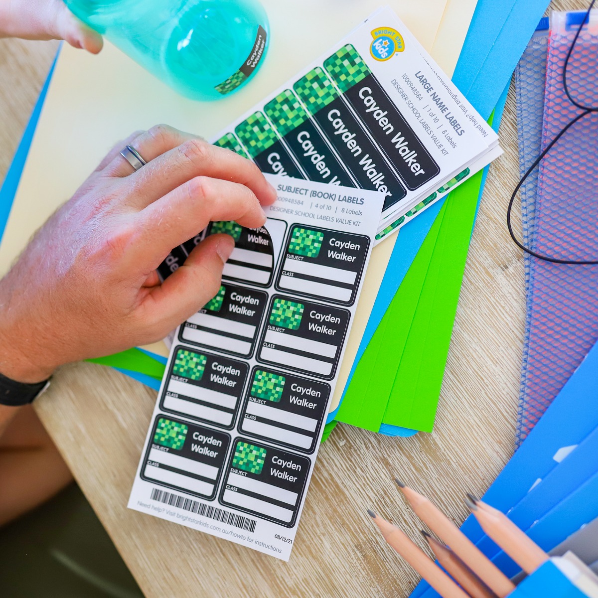 Subject labels for exercise books and school folders