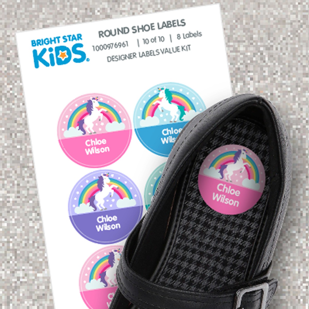 Personalised shoe labels for school shoes