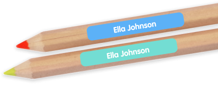 Tiny name labels on pencils