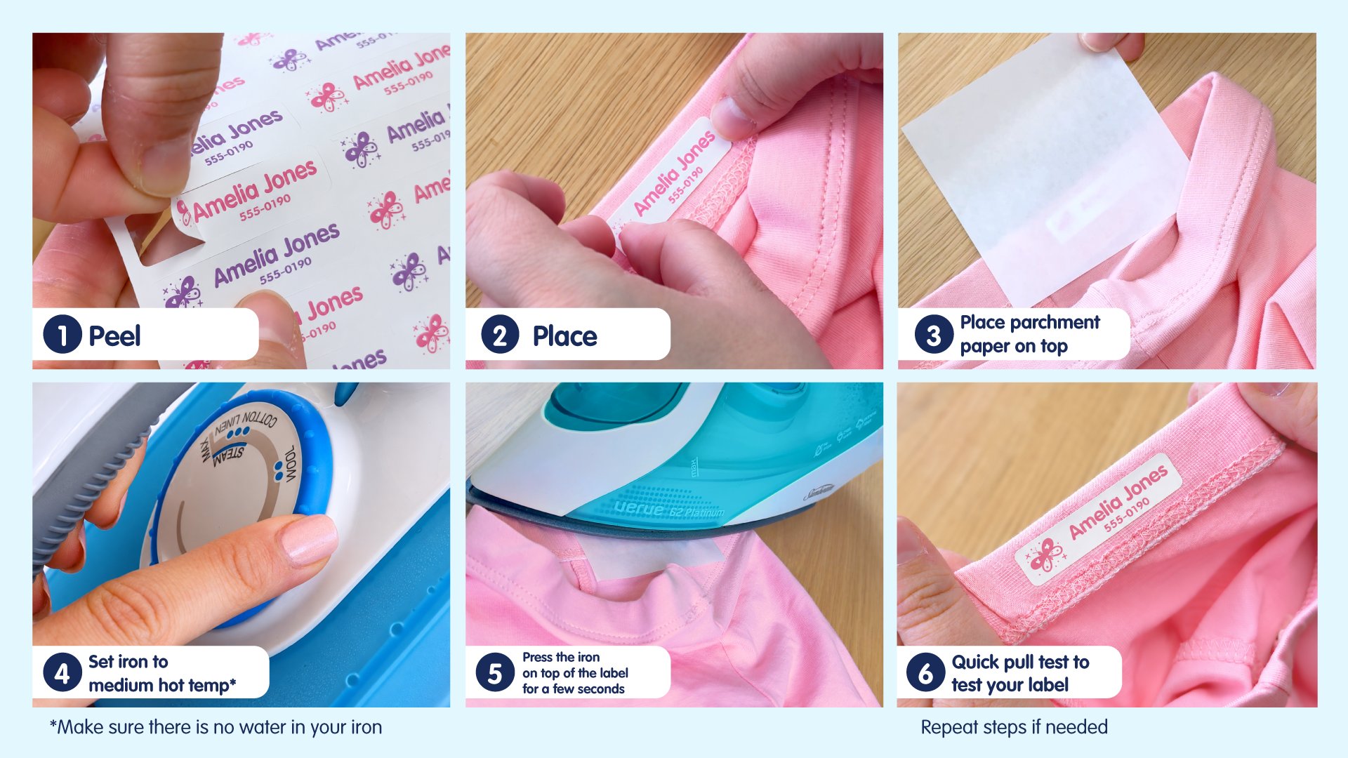 How to apply Iron On Name Labels in 6 steps