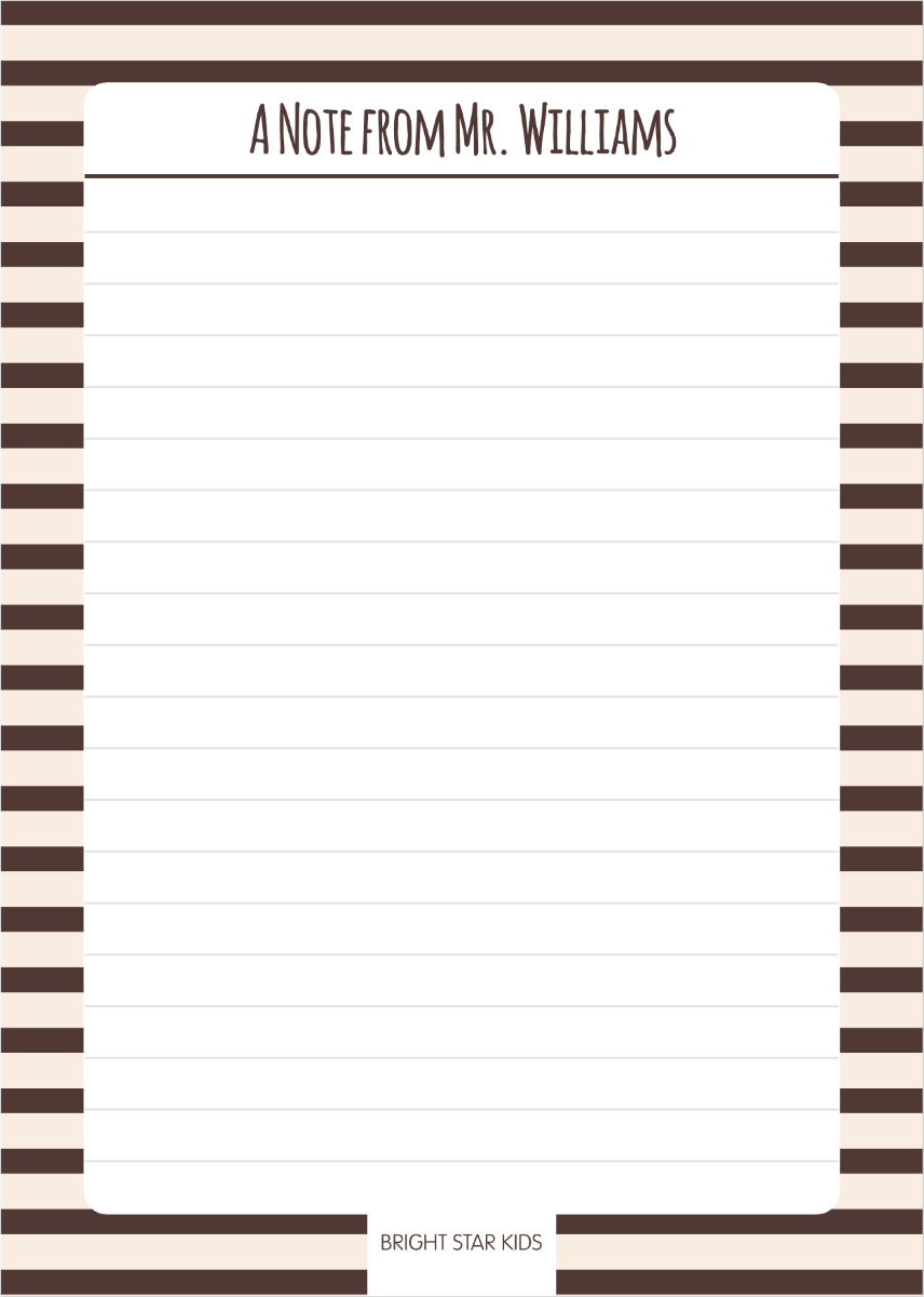 Personalised notepad design 2 from Bright Star Kids