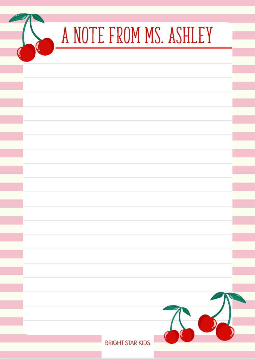 Personalised notepad design 4 from Bright Star Kids
